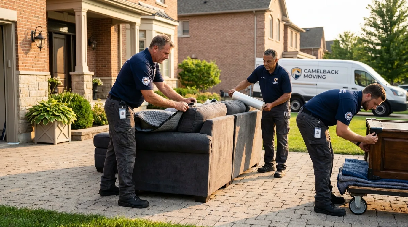 Large estate moving crew wrapping furniture in Winchester, KY
